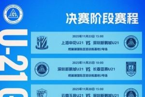 深圳新鹏城2025·U21 | 决赛阶段赛程表